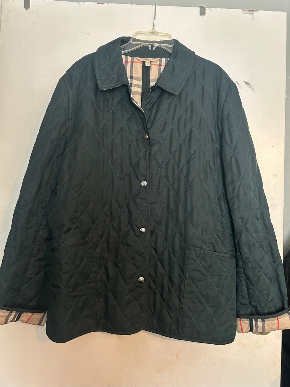 Burberry Black Quilted Utility Jacket with Signature Check Lining